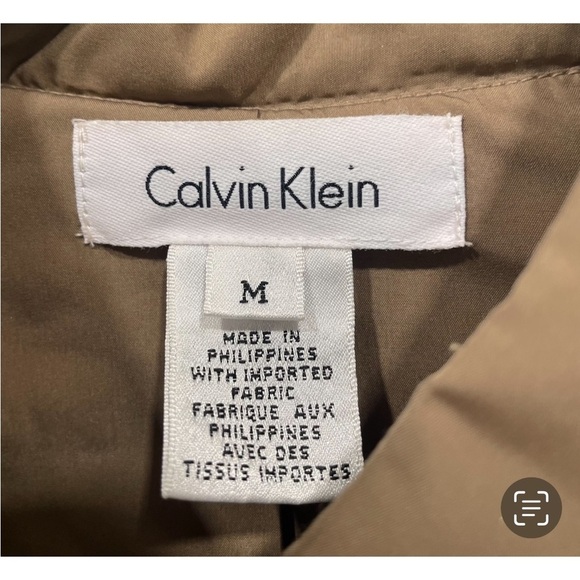 Calvin Klein Jacket Size Medium Coco Brown Color Snap Front Closure Side Pockets - Picture 2 of 5